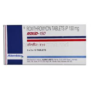 Derox 150,  Generic Rulide,  Roxithromycin 150 Mg Tablet (Dwd Pharma) Front