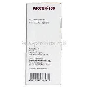Dacotin, Generic Eloxatin, Oxaliplatin 100 mg Injection Dr Reddys manufacturer