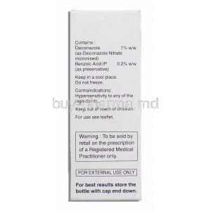 Zoderm E cream 30 grams, Enzoic acid, Oxiconazole Nitrate cream box  description