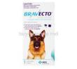 Bravecto,Fluralaner, 1000mg 136.4 g/kg Fluralaner, Chewable tablets for large dogs, 1 chewable tablet, box front presentation, MSD animal health