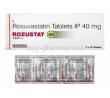 Rozustat, Rosuvastatin 40mg box and tablets