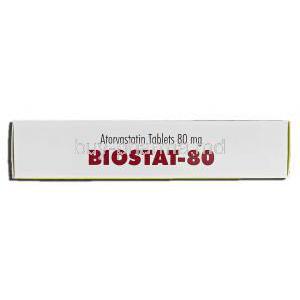 Biostat, Generic Lipitor, Atorvastatin 80 mg box sideview