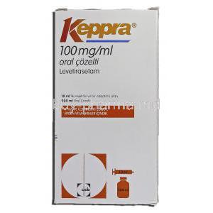 Keppra, levetiracetam, Oral Solution, 100mg per 1 ml x 300ml, box