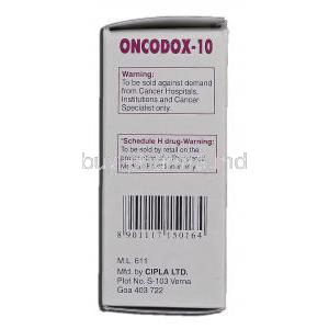 Oncodox-10, Generic Doxil, Generic Rubex, Doxorubicin Hydrochloride, 10 mg, Injection, Cipla manufacturer