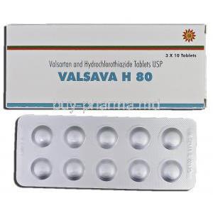 Valsava H 80, Valsartan and Hydrochlorothiazide, 80 mg, Tablet
