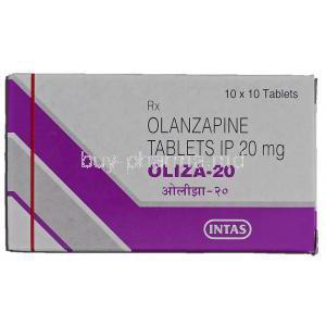 Oliza-20, Generic Zyprexa, Olanzapine, 20 mg, Box
