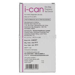 i-can, Pregnancy test, Kit, Device, Box description