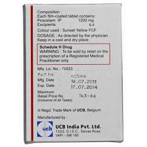 Nootropil, Piracetam, 1200mg, Box description