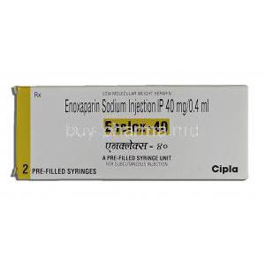 Enclex-40, Enoxaparin Sodium Injection IP 40mg 0.4ml, Box