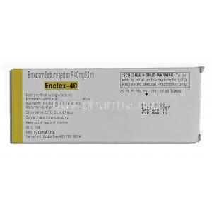 Enclex-40, Enoxaparin Sodium Injection IP 40mg 0.4ml, Box Description
