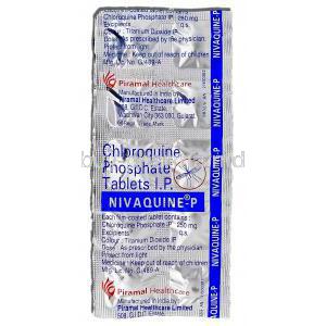 Nivaquine-P, Chloroquine Phosphate, 250mg, Strip and Description