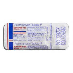 Roxigard 150, Roxithromycin, 150mg, Strip description