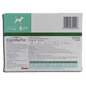 Comfortis, spinosad, 560 mg, Chewable Tablets for Dogs, 9.1 - 18 kg, Box description