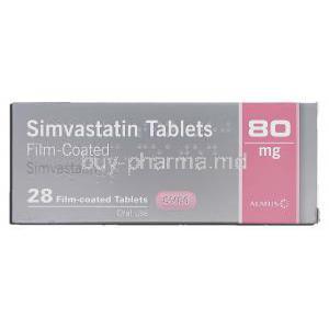 Simvastatin Tablets, Generic  Zocor, Simvastatin 80mg Box