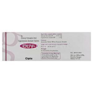 Ginett 35,  Cyproterone / Ethinyloestradiol 2 Mg/ 0.035 Mg Tablet (Cipla)