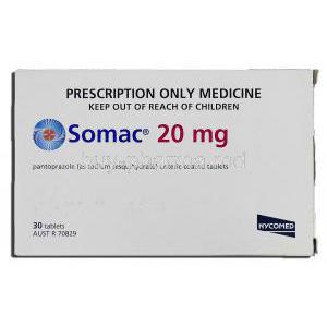 Somac 20, Pantoprazole 20mg, Box