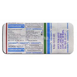 Cordarone X, Amiodarone 200mg, Strip description