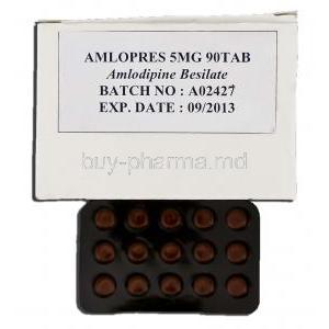 Amlopres 5, Generic Norvasc, Amlodipine Besilate 5mg, Tablet