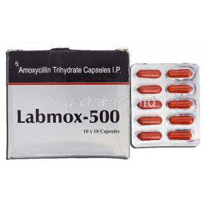 Labmox 500, Generic Amoxil, Amoxycillin Trihydrate 500mg, Capsules