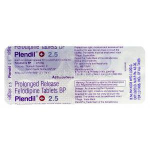 Plendil, Felodipine 2.5mg packaging information