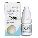 Toba, Generic Tobrex,  Tobramycin Ophthalmic Solution 0.3%  5 Ml Eye Drop (Sun)