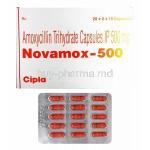 Novamox, Amoxycillin 500mg box and capsules