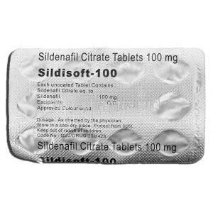 Sildisoft-100, Sildenafil Citrate 100mg Soft Tablets Strip Information
