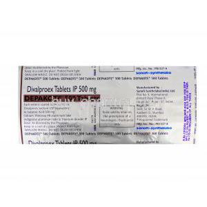 Depakote 500, Divalproex Sodium 500 mg blister pack
