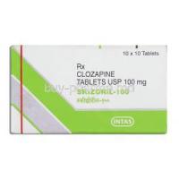 Skizoril, Generic  Clozaril, Clozapine 100 mg box