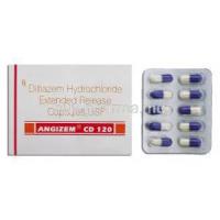 Angizem CD, Diltiazem XR 120 mg box capsule