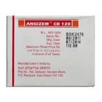 Angizem CD, Diltiazem XR 120 mg sun pharma manufacturer