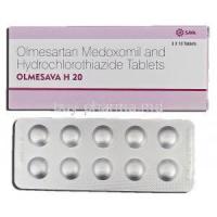 Olmesava H 20, Generic Benicar HCT, Olmesartan & hydrochlorothiazide, 20 mg, Tablet