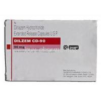 Dilzem CD-90, Generic Cardizem XL, Diltiazem ER, 90mg, Box