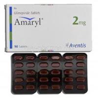 Amaryl, Glimepiride 2mg, Box and Strip