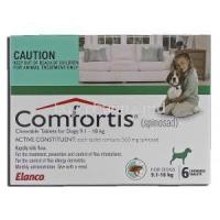 Comfortis, spinosad, 560 mg, Chewable Tablets for Dogs, 9.1 - 18 kg, Box