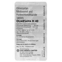 Olmesava H, Benicar HCT, Olmesartan Hydrochlorothiazide 40mg 12.5mg blister pack information