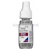 Zigat, Generic  Zymar,  Gatifloxacin 0.3% W/v Eye Drop Bottle