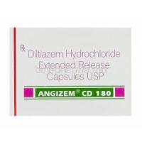 Angizem CD 180, Generic Cardizem XL, Diltiazem Hydrochloride 180mg Extended Release Box