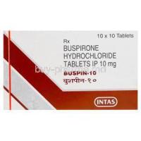 Buspin-10, Generic Buspar, Buspirone Hydrochloride 10mg Box
