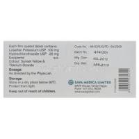 Lorsava H-DS, Generic Hyzaar, Losartan Potassium 100mg and Hydrochlorothiazide 25mg Box Information