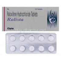Generic  Evista, Raloxifene 60 mg Tablet and box