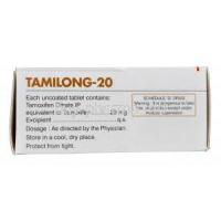 Tamilong 20, Generic Nolvadex, Tamoxifen 20mg Box Information