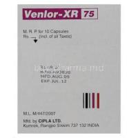 Venlor XR, Venlafaxine 75 mg capsule