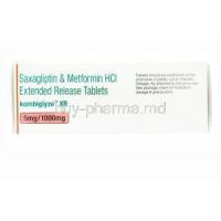 Kombiglyze XR, Saxagliptin 5mg and Metformin HCl Extended Release 1000mg Box Information