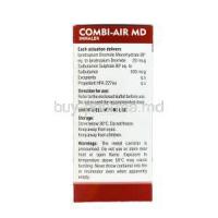 COMBI-AIR MD Inhaler, Generic Combivent Inhaler, Ipratropium Bromide 20mcg + Salbutamol 100mcg 200 MD Box Information