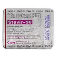 Stavir, Stavudine, 30 mg, Strip description