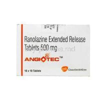 Angiotec, Ranolazine 500mg Extended Release Box