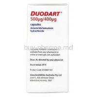 Duodart, Dutasteride 0.5mg and Tamsulosin HCl 0.4mg Box Manufacturer