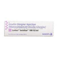 Lantus SoloStar 1 Prefilled Pen of 3ml Cartridge, Insulin Glargine 100 IU per ml Solution for Injection Box (Sanofi)