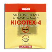 Nicotex-4, Nicotine 4mg Chewing Gum (Cipla)